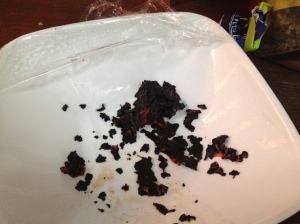 That's all the blackened skin bits that came off very easily. 